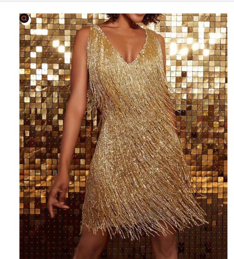 Vestido de fiesta con flecos para Mujer