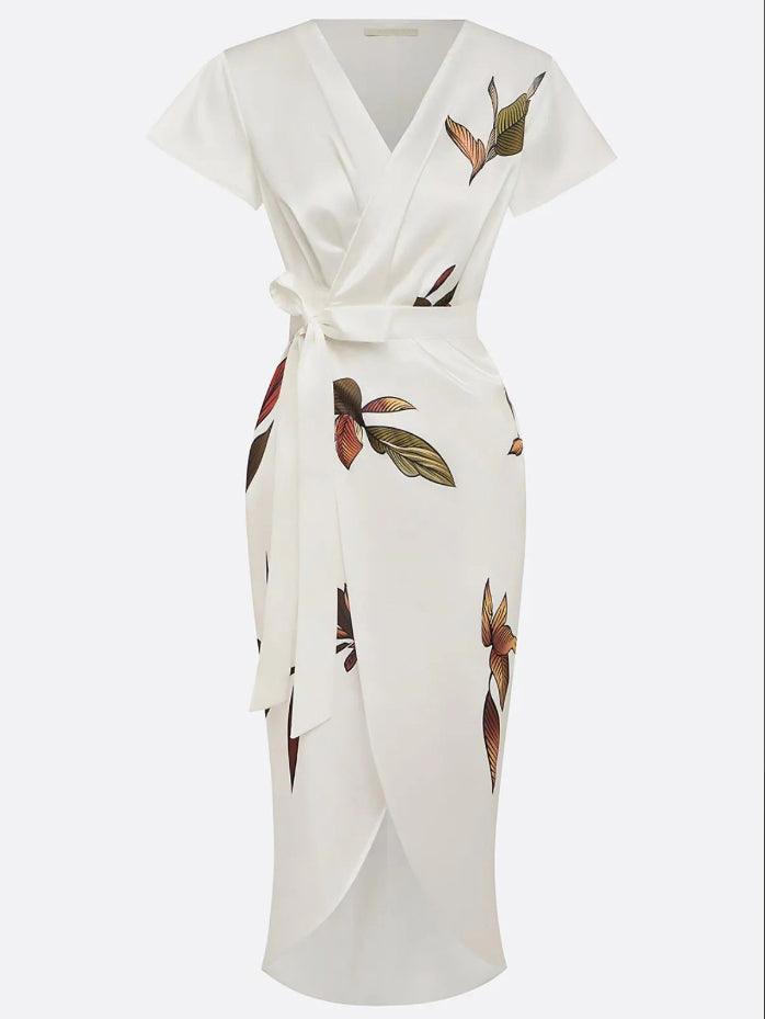 Vestido Cruzado Satinado para Mujeres