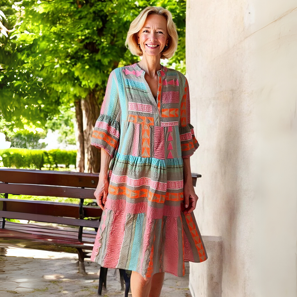 Vestido Primaveral de Manga Tres Cuartos para Mujeres