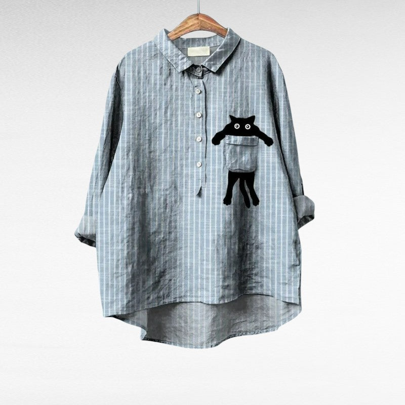 Blusa Holgada de Manga Larga para Mujer
