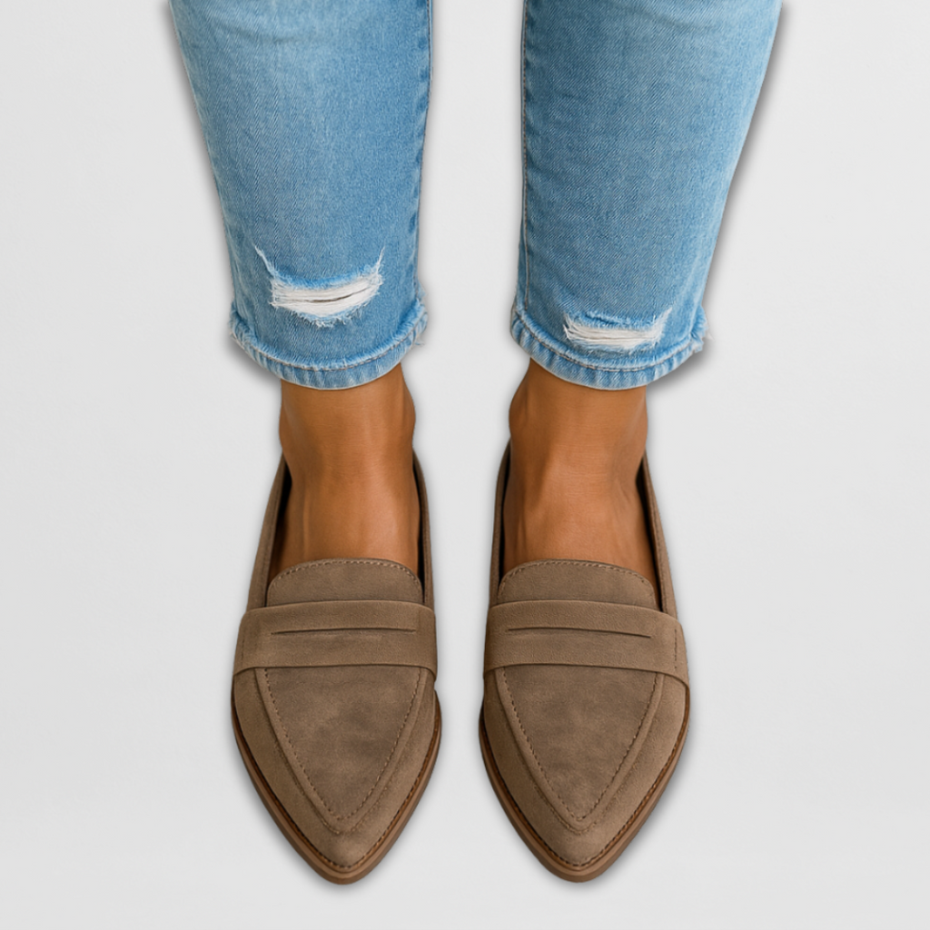 Mocasines con Punta de Ante para Mujer