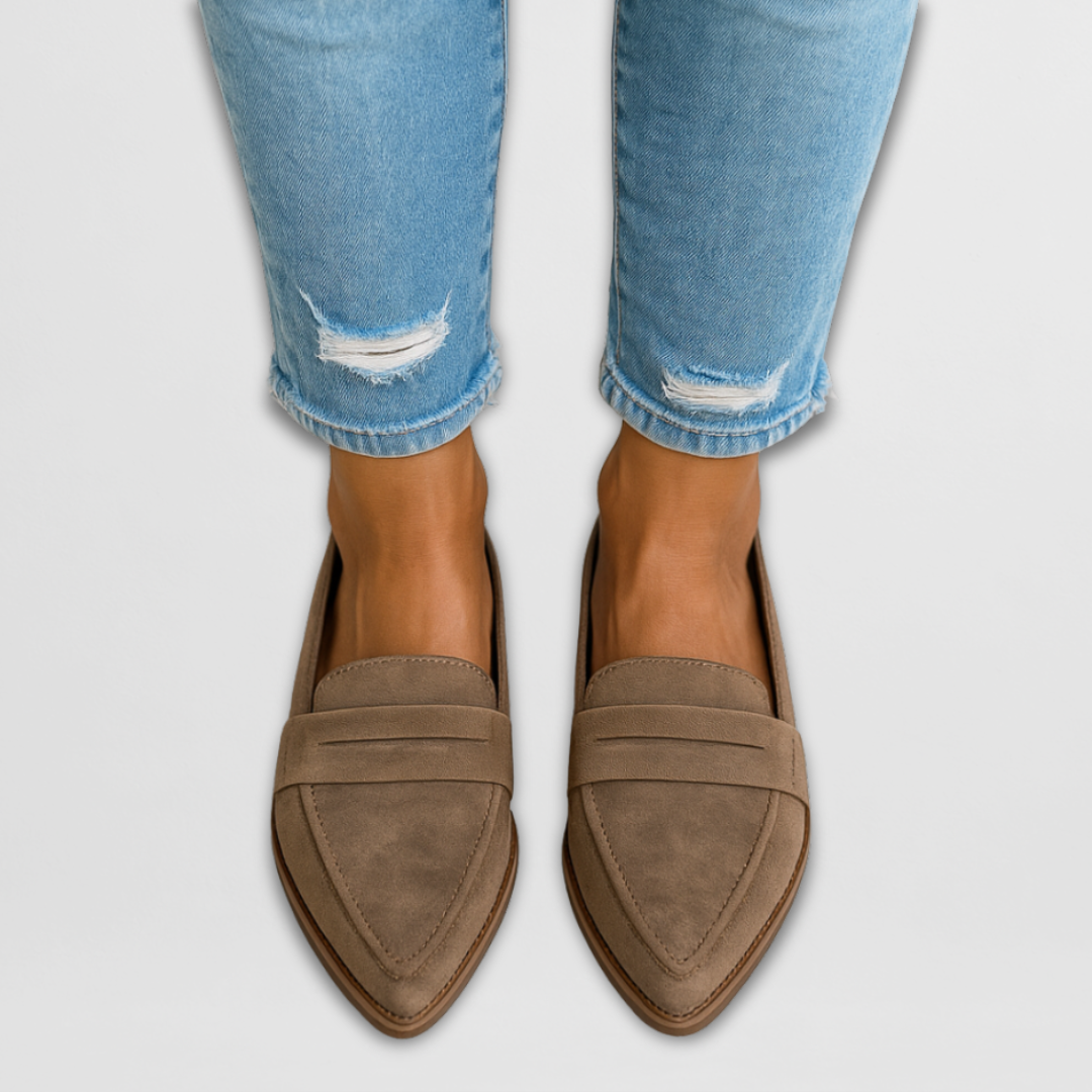 Mocasines con Punta de Ante para Mujer