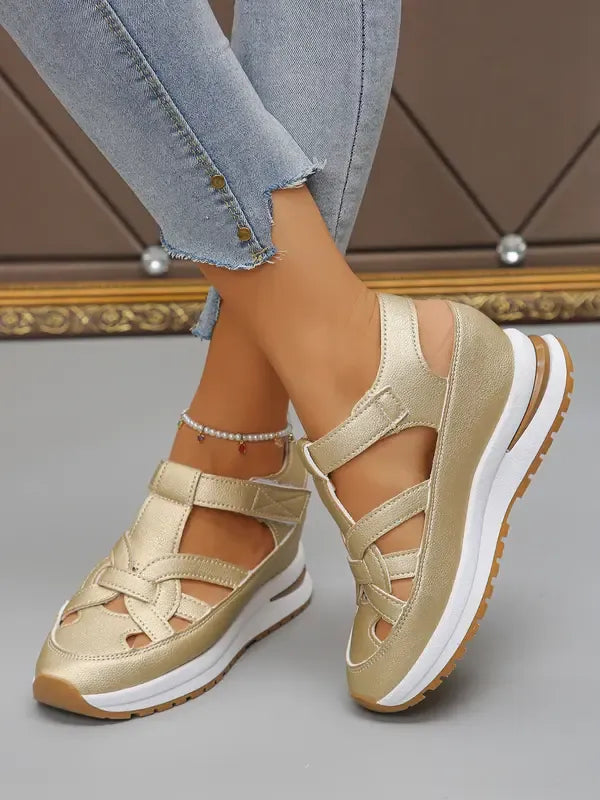 Sandalias de Plataforma con Cierre Velcro para Mujer | Ideal para el Día a Día