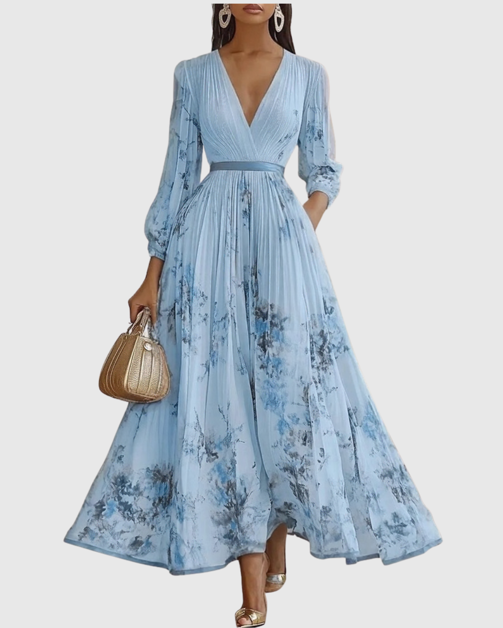Vestido Maxi Plisado para Mujeres