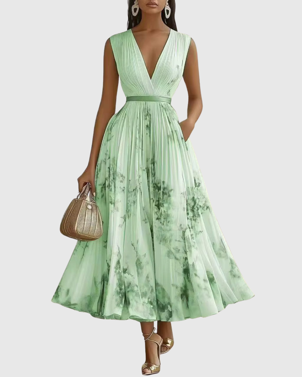 Vestido Maxi Plisado para Mujeres