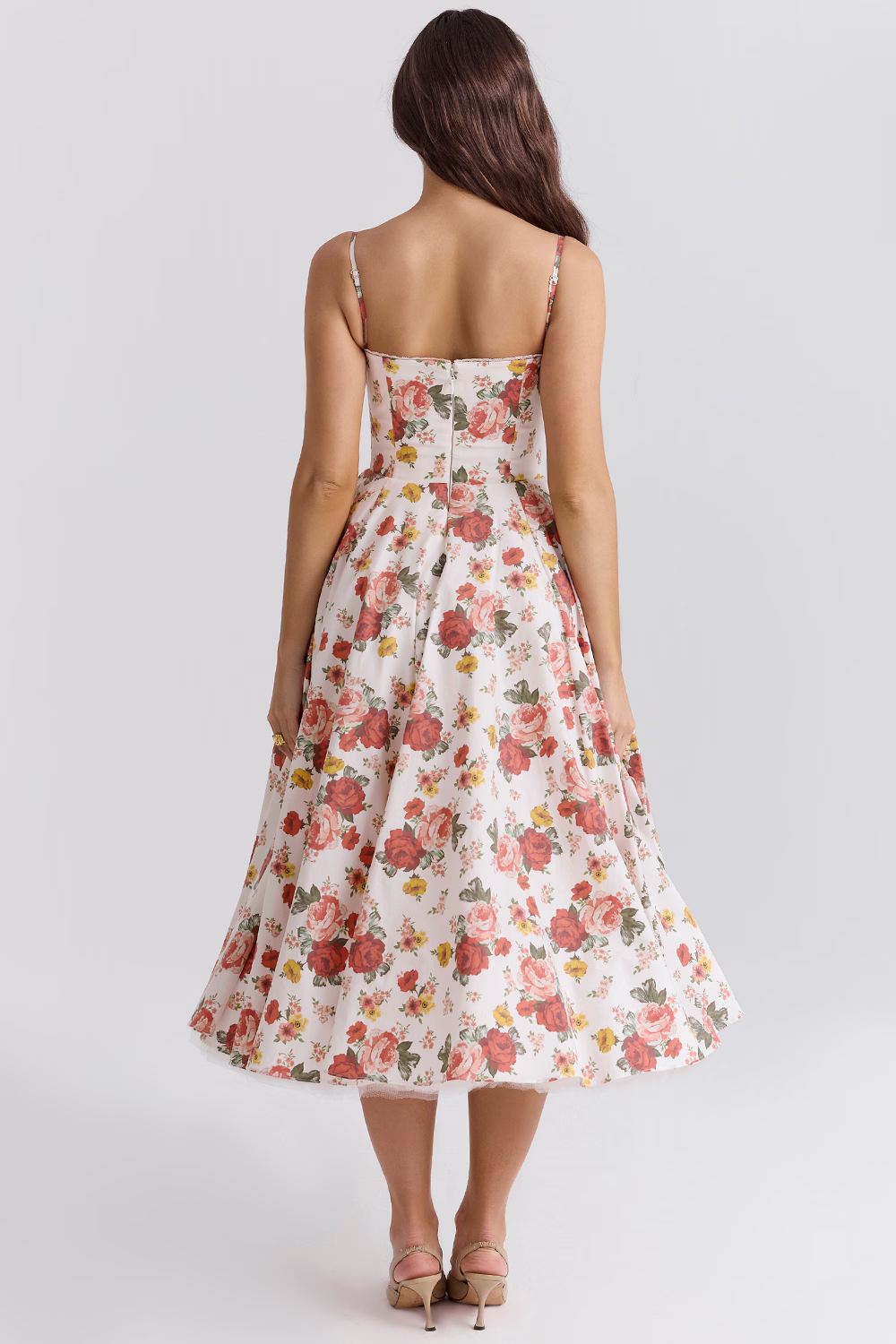 Vestido Midi con Efecto Ceñido para Mujer