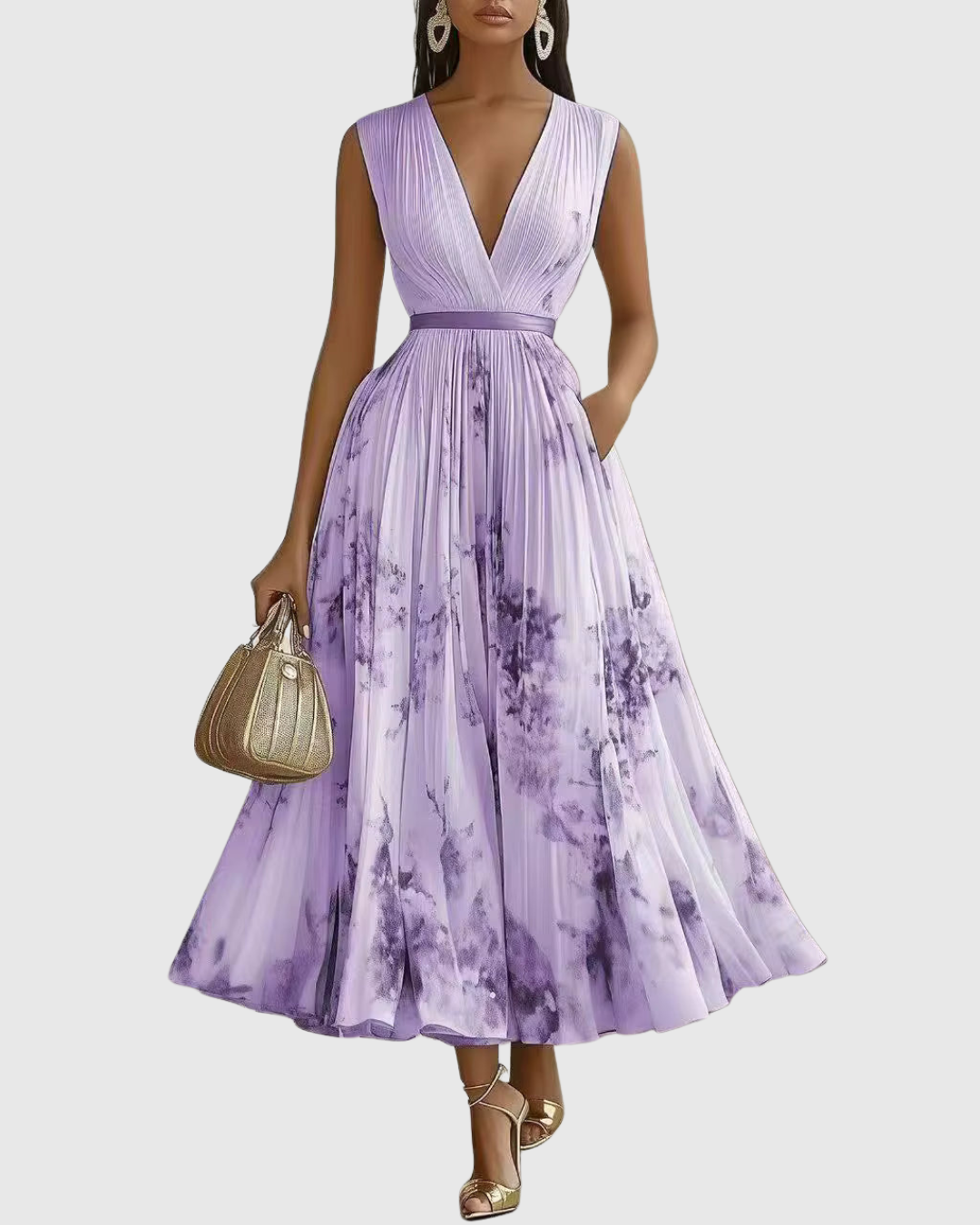 Vestido Maxi Plisado para Mujeres