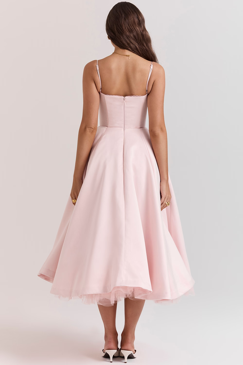 Vestido Midi con Efecto Ceñido para Mujer