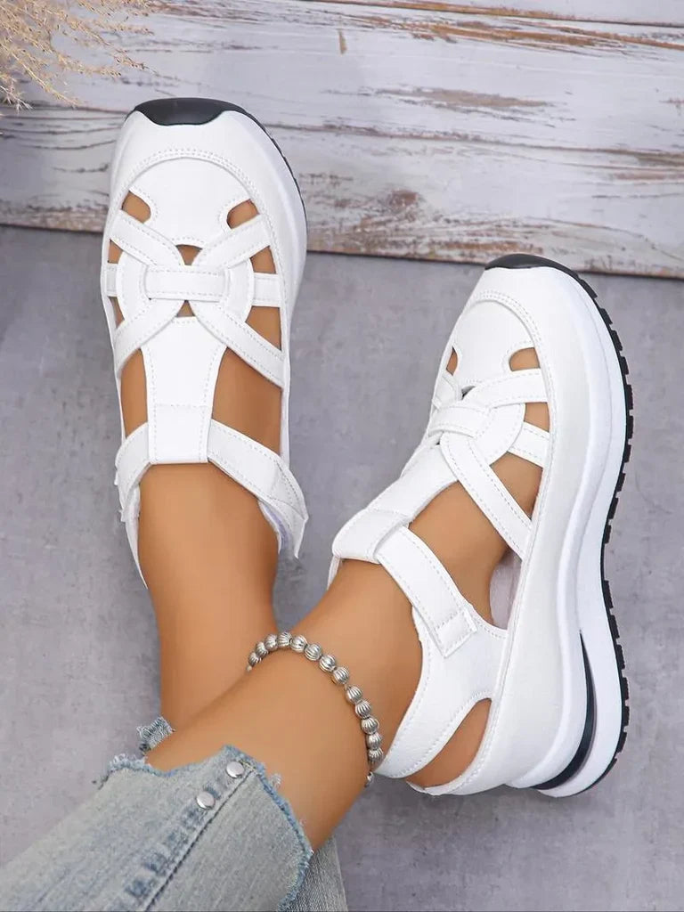 Sandalias de Plataforma con Cierre Velcro para Mujer | Ideal para el Día a Día