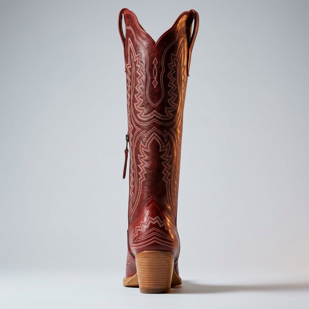 Botas Vaqueras Altas de Tacón Grueso para Mujer | Ideal para el Día a Día