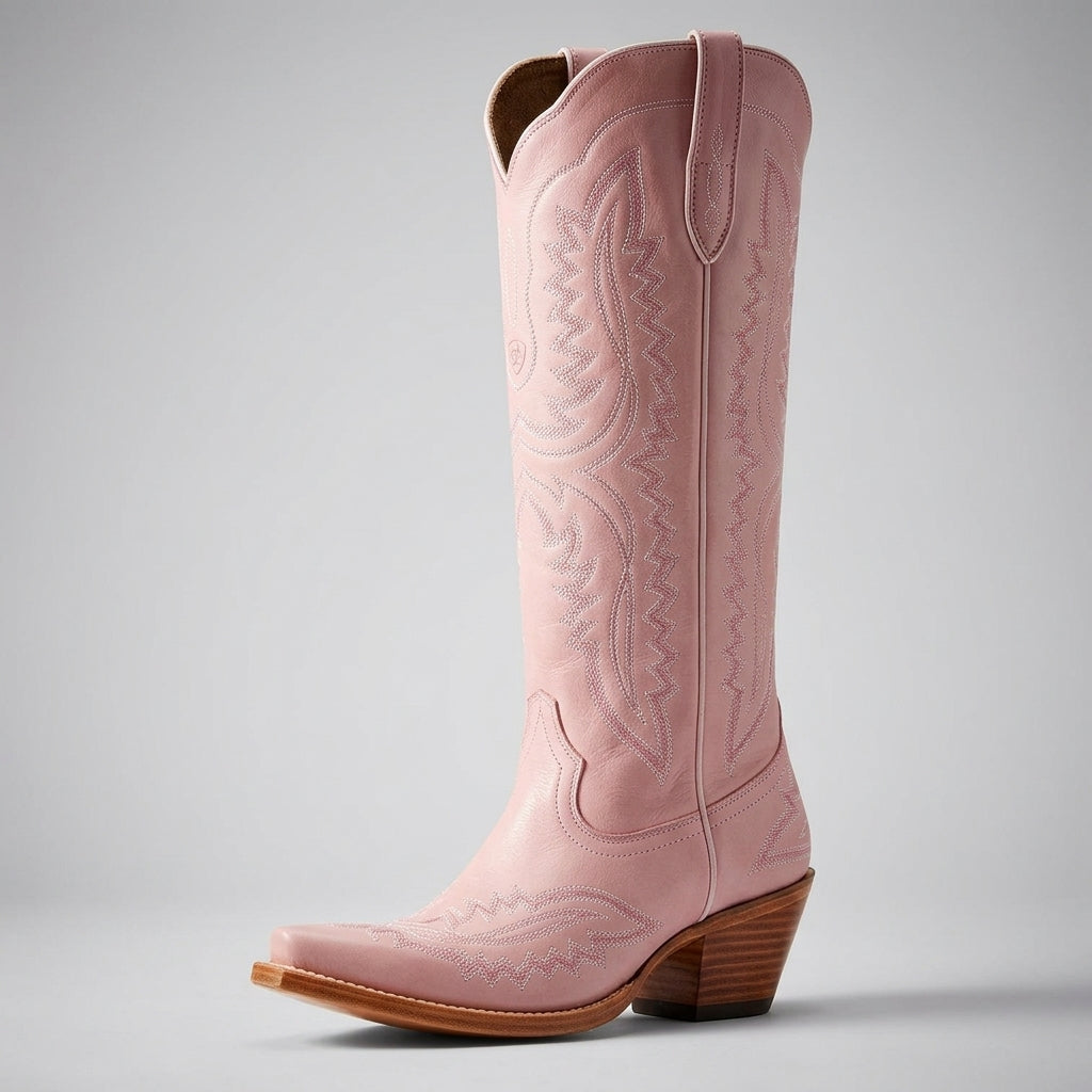Botas Vaqueras Altas de Tacón Grueso para Mujer | Ideal para el Día a Día