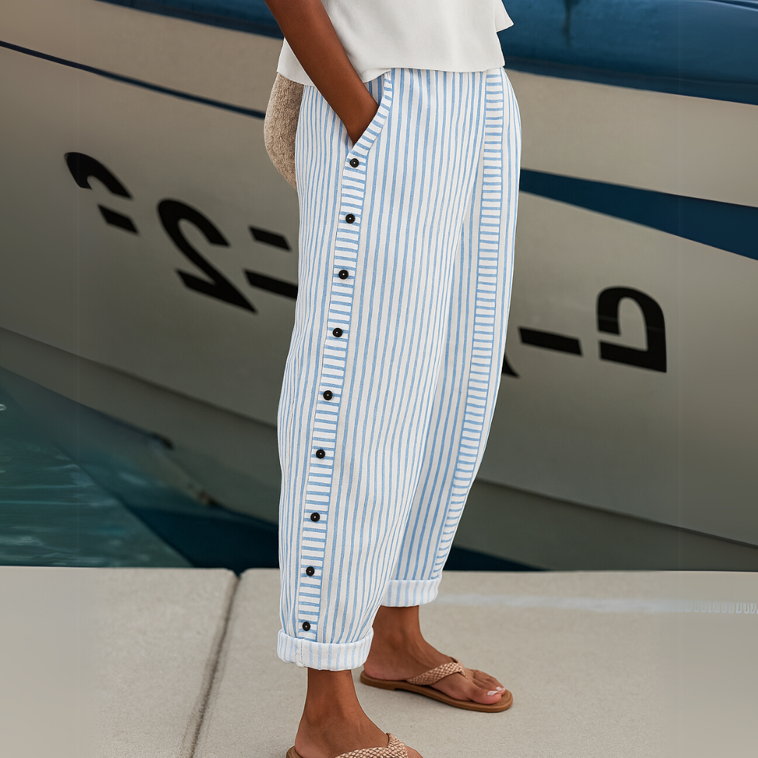 Pantalón Corto Rayado Casual para Mujer