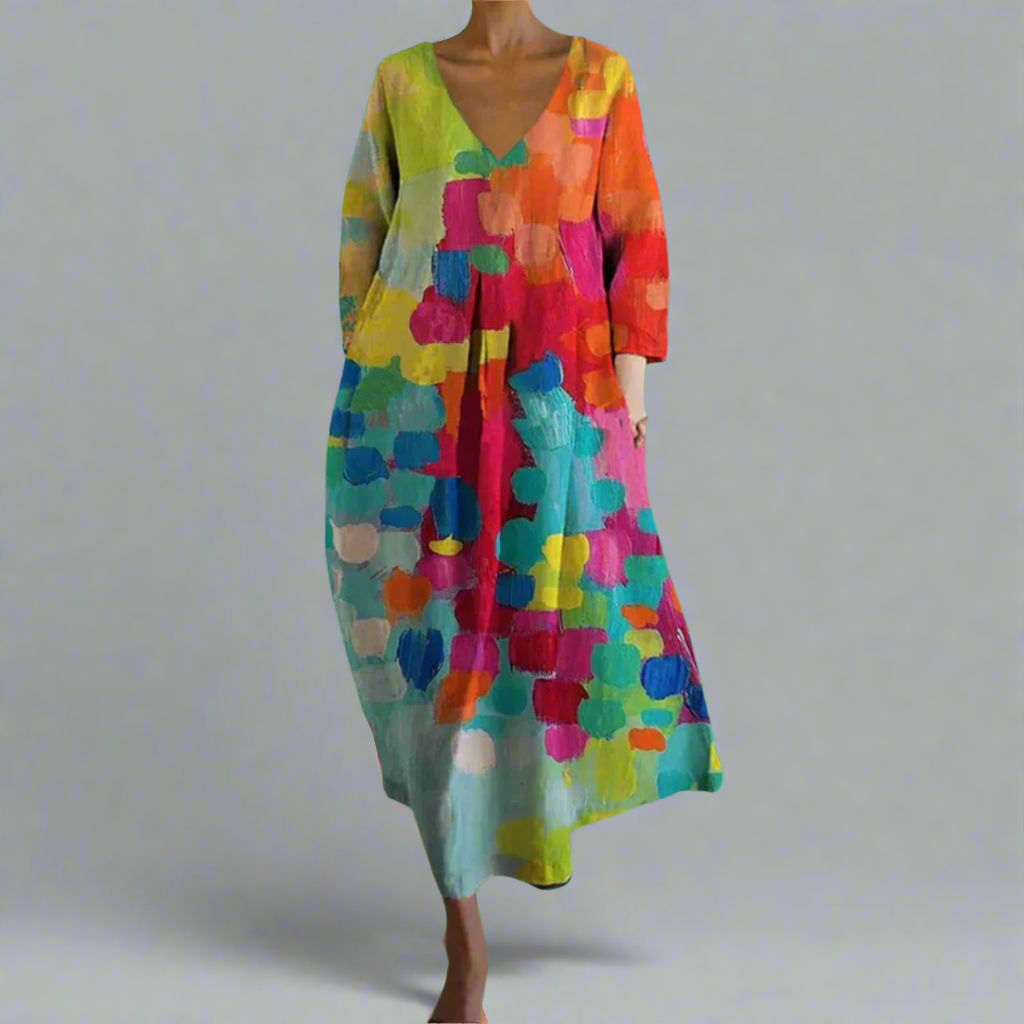 Vestido Estampado de Longitud Media para Mujer