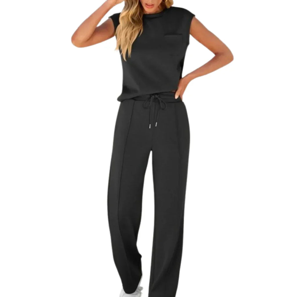 Conjunto Casual de Pantalón y Top Sin Mangas para Mujer