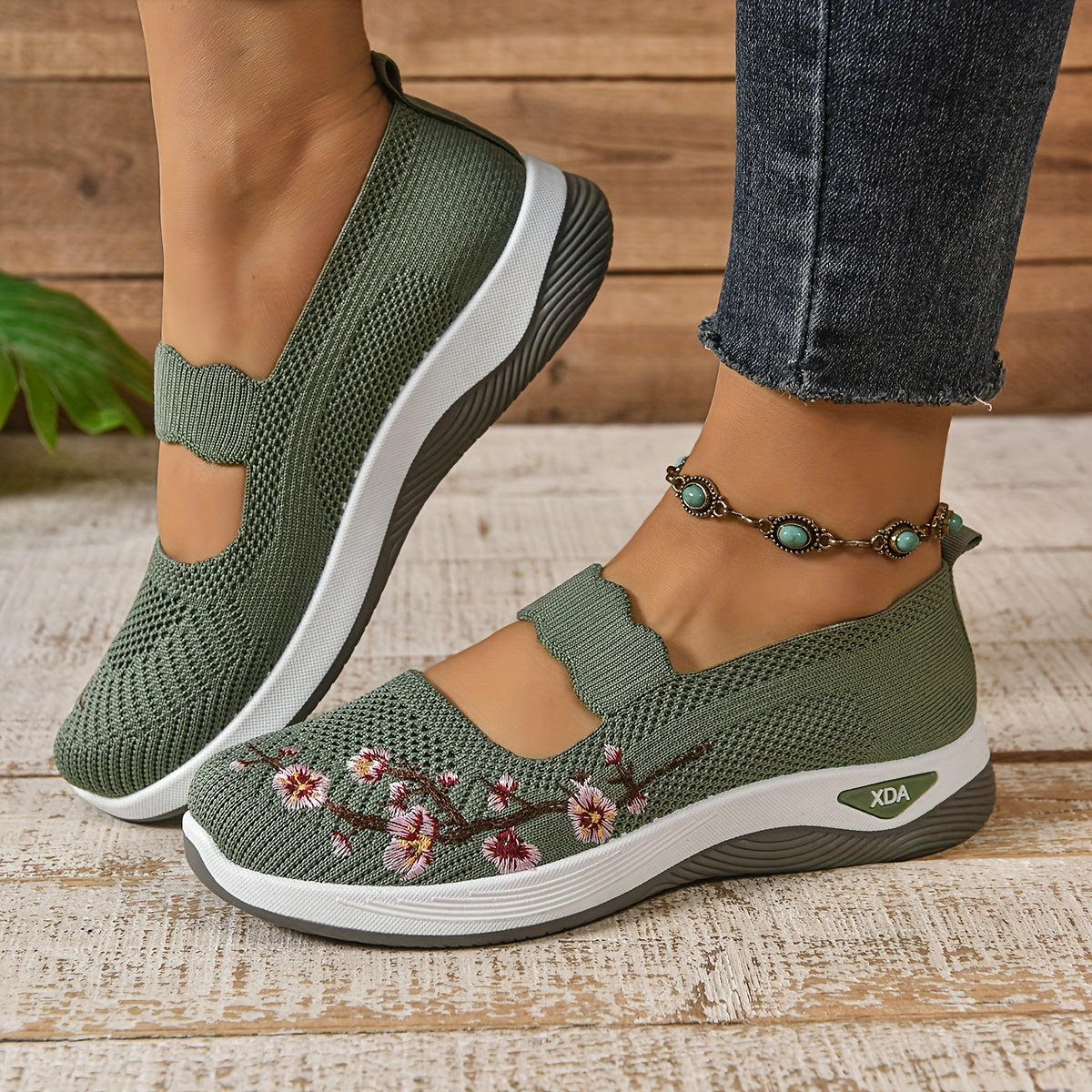 Zapatos sin cordones de malla para mujer