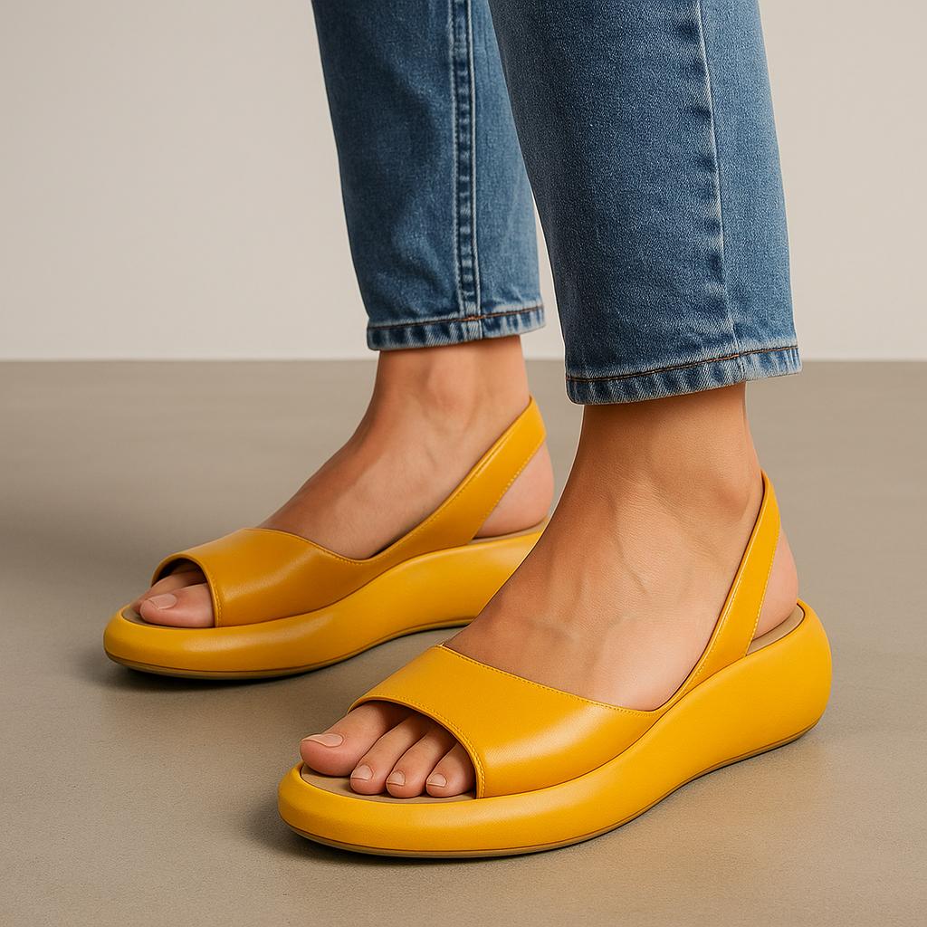Sandalias planas de microfibra para mujer