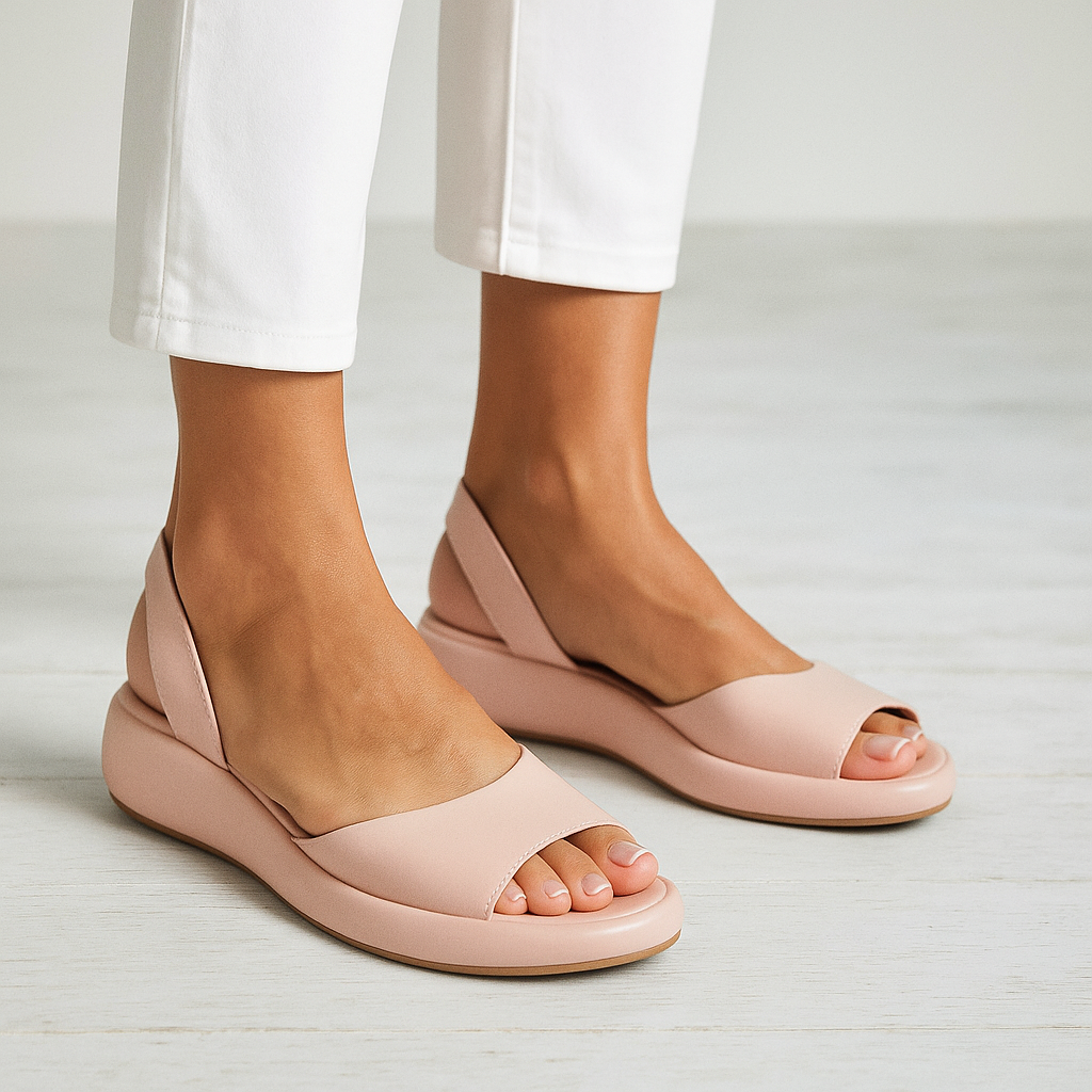 Sandalias planas de microfibra para mujer