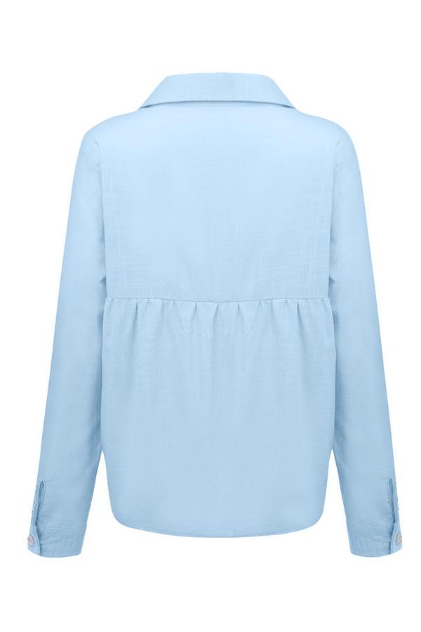Casual Long Sleeve Linen Blend Shirt for Women