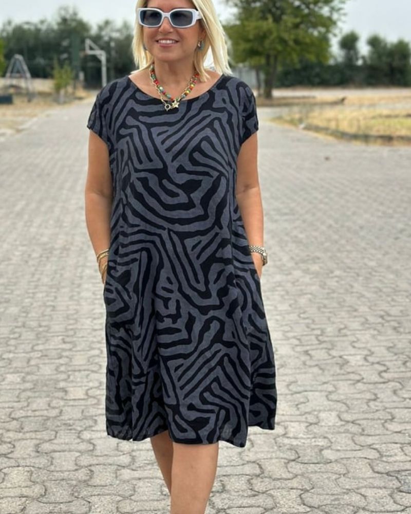 Vestido Veraniego Cuello Redondo para Mujer