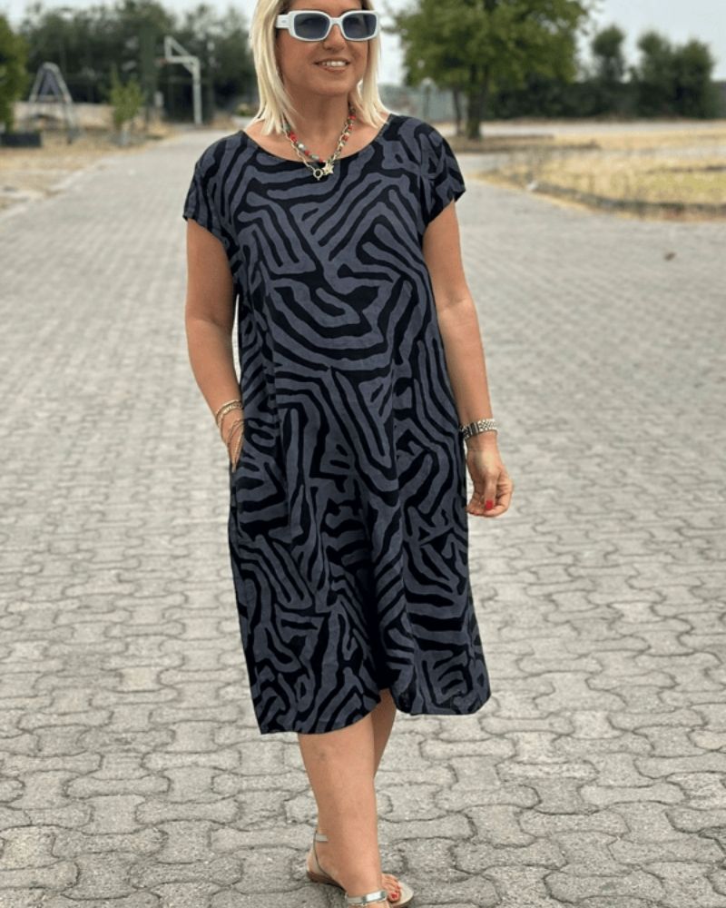 Vestido Veraniego Cuello Redondo para Mujer