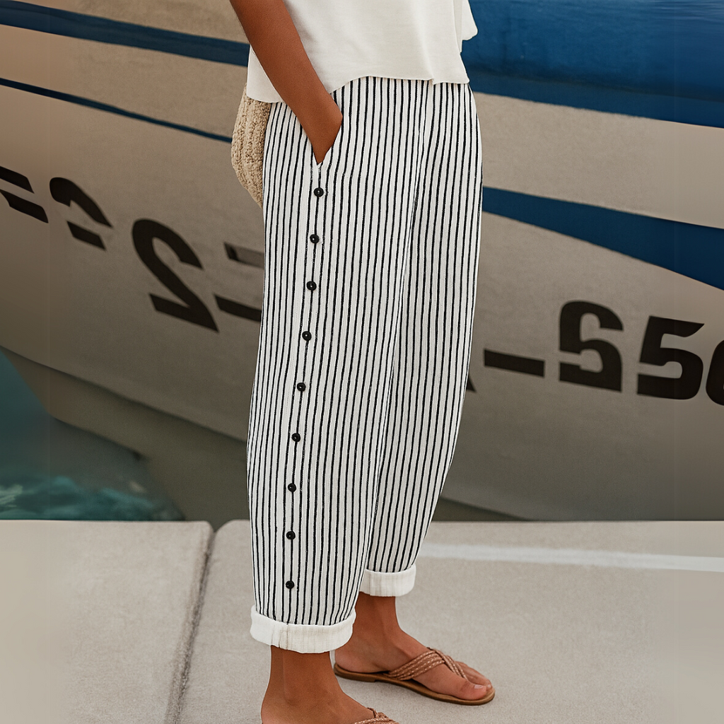 Pantalón Corto Rayado Casual para Mujer