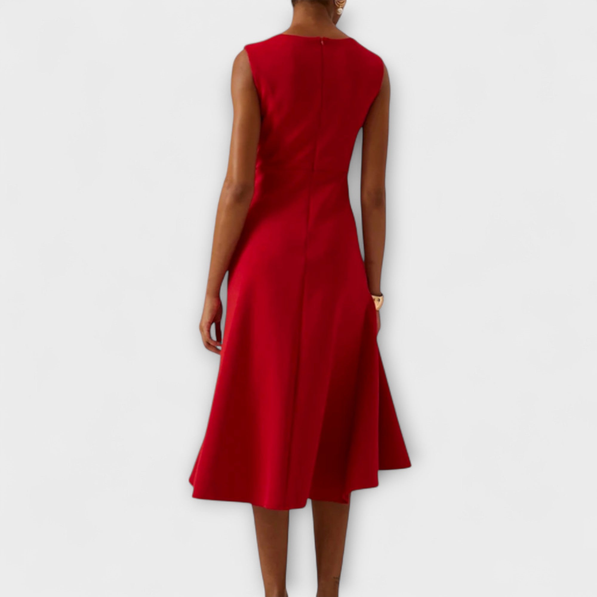 Vestido Midi Drapeado Asimétrico para Mujer