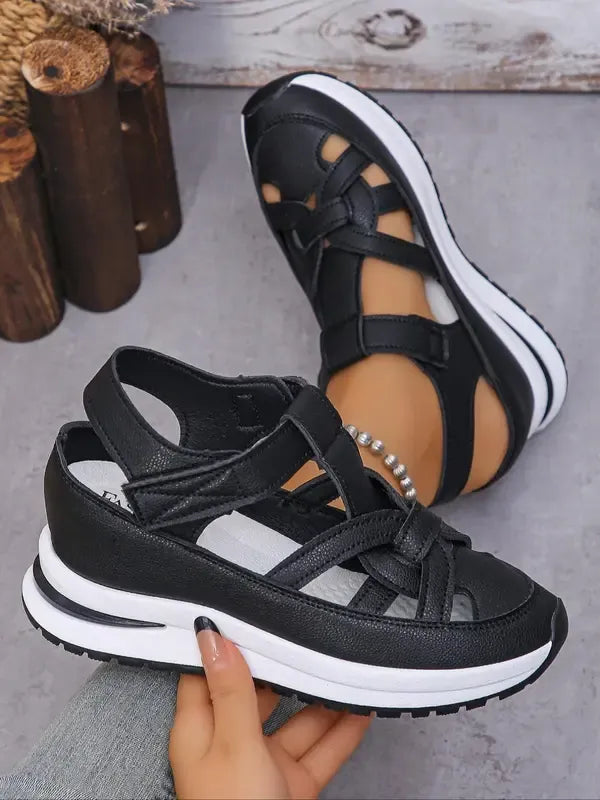 Sandalias de Plataforma con Cierre Velcro para Mujer | Ideal para el Día a Día