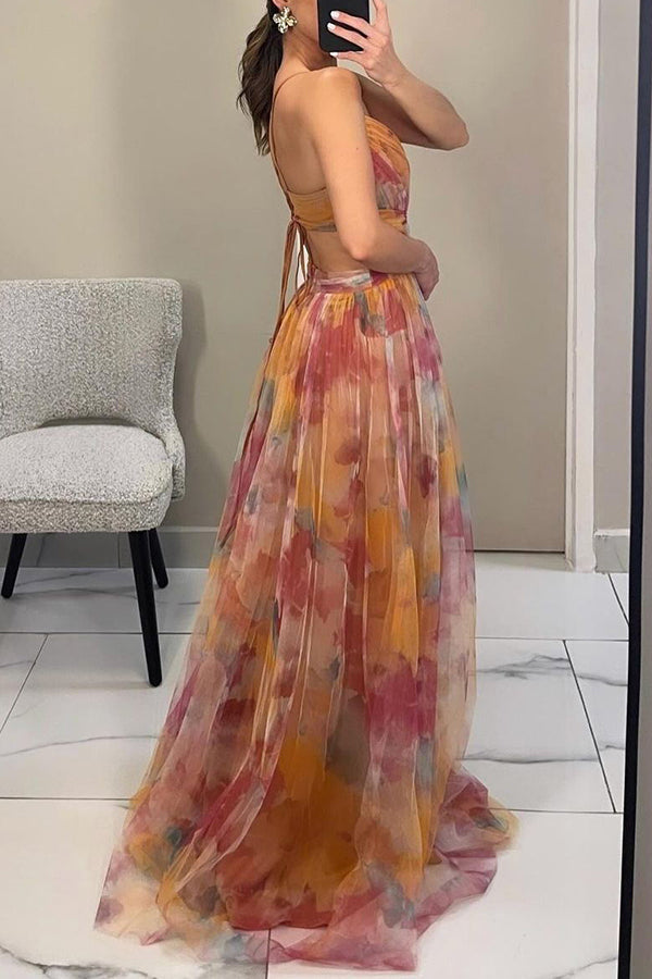 Vestido Largo Estampado Floral para Mujer