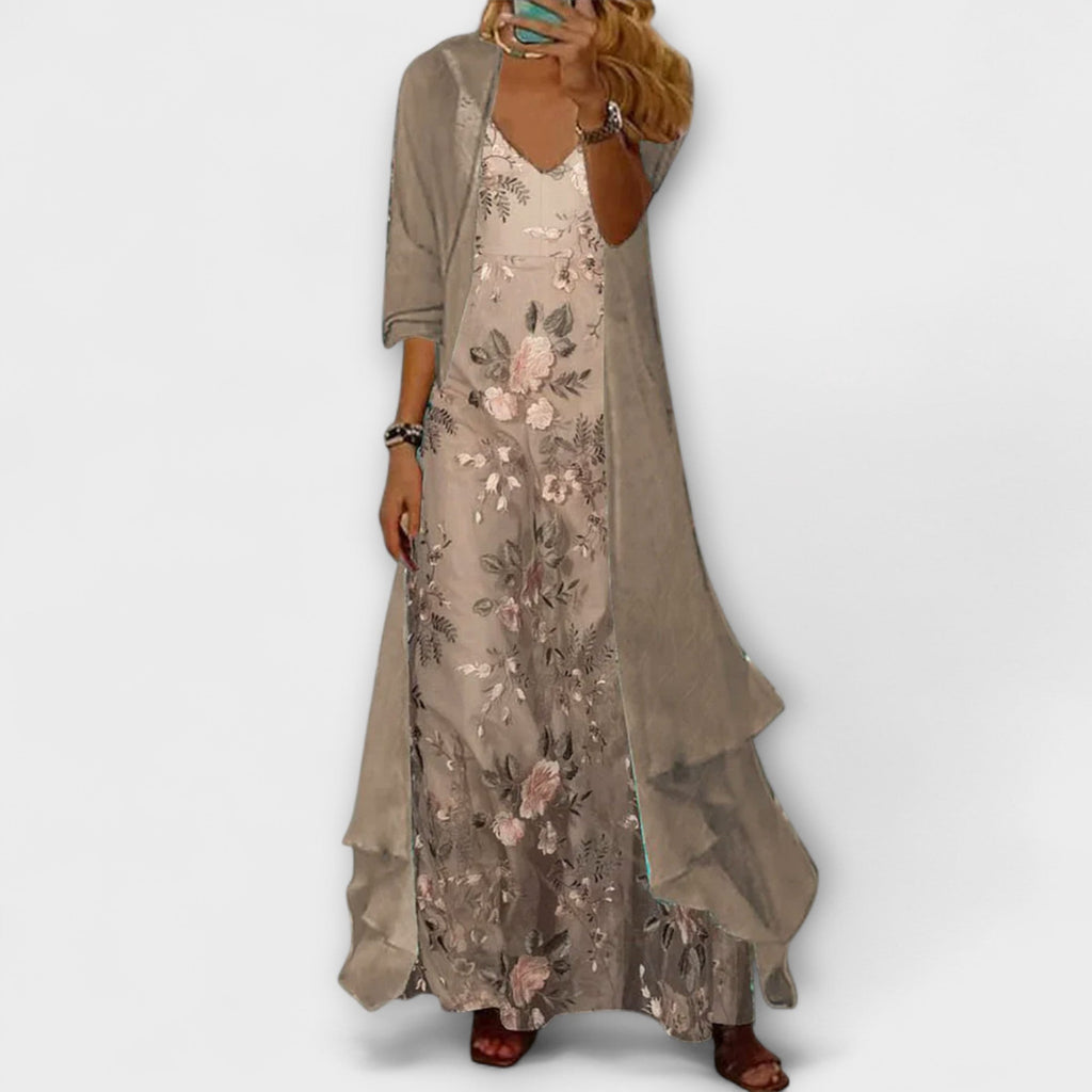 Conjunto de Dos Piezas con Vestido Maxi para Mujer