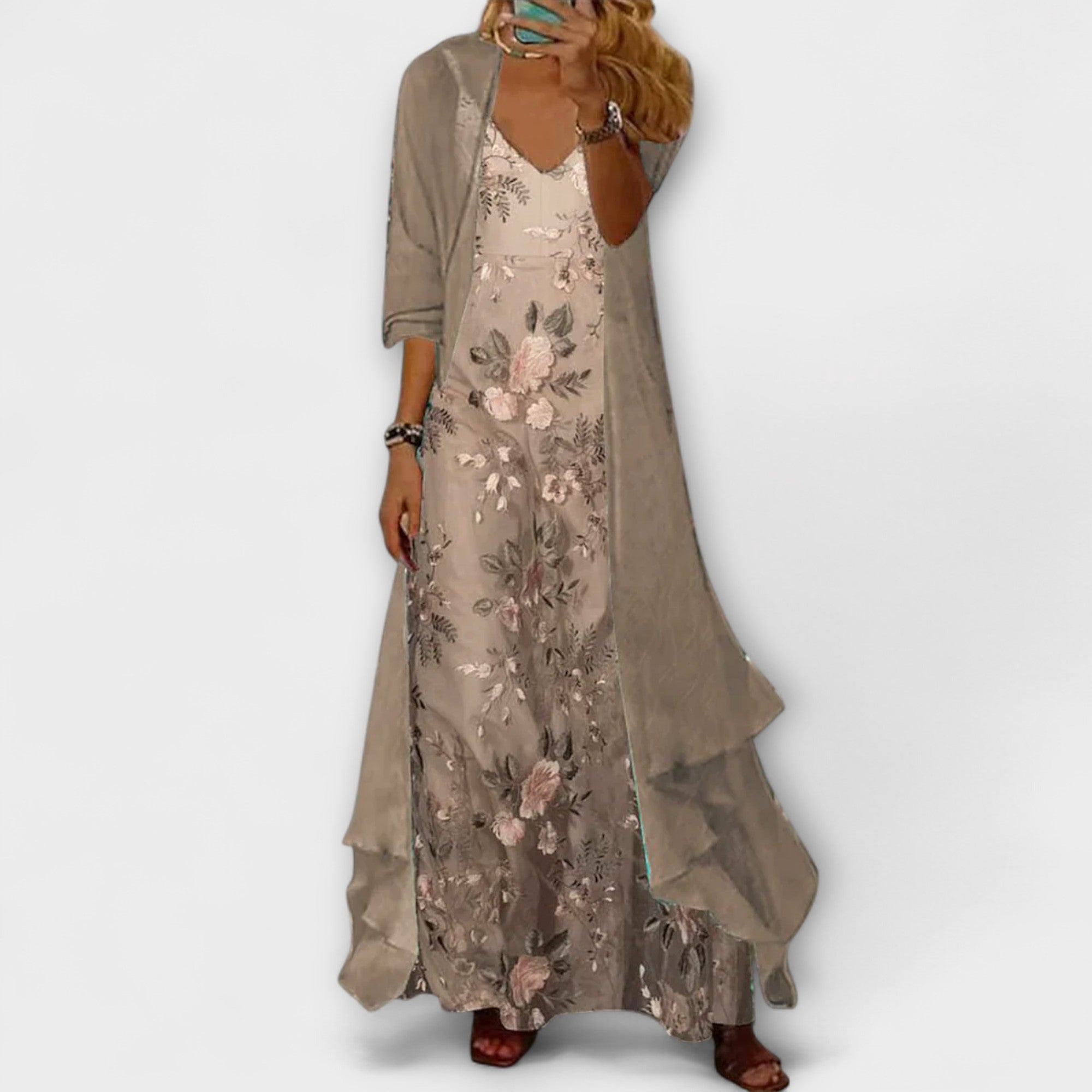 Conjunto de Dos Piezas con Vestido Maxi para Mujer