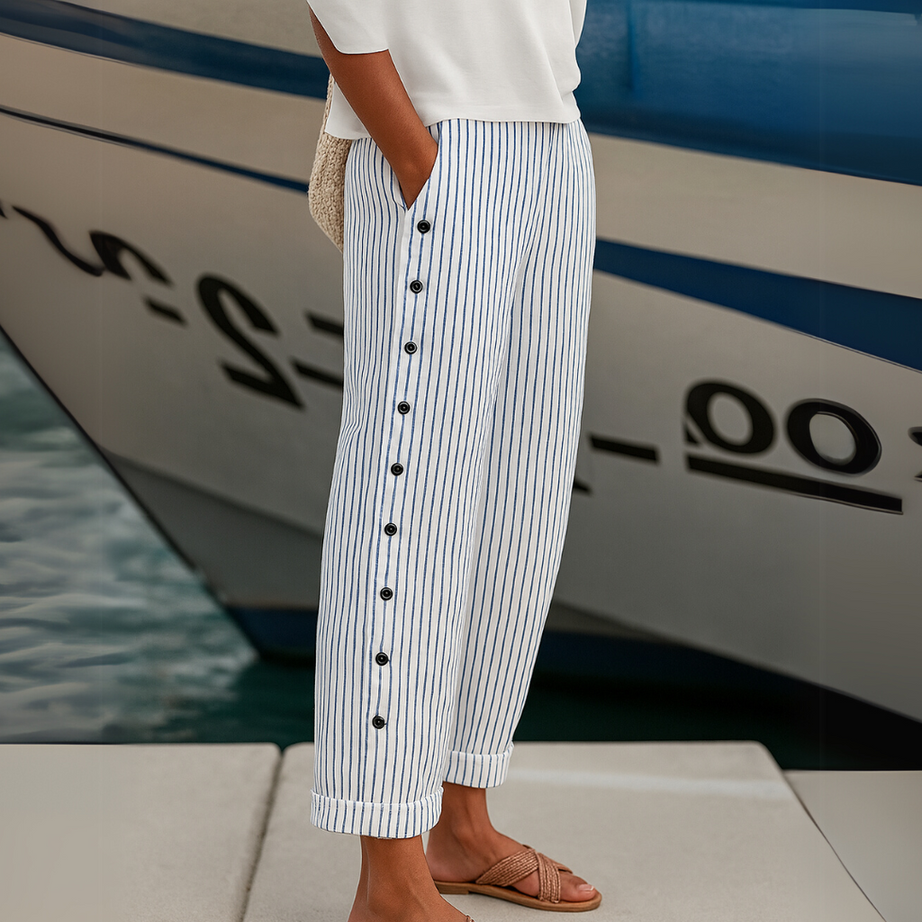 Pantalón Corto Rayado Casual para Mujer