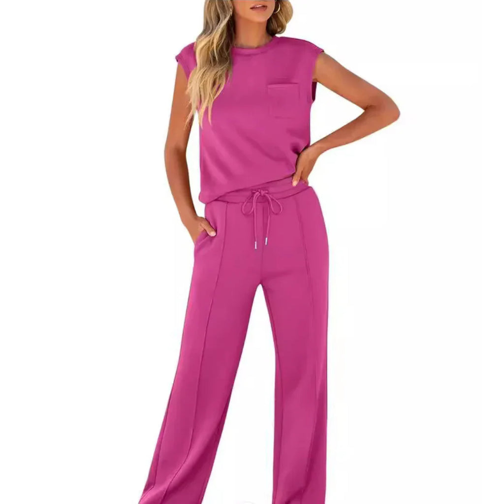 Conjunto Casual de Pantalón y Top Sin Mangas para Mujer