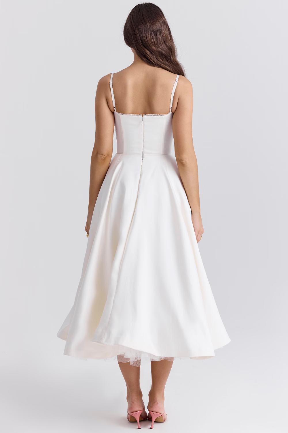 Vestido Midi con Efecto Ceñido para Mujer
