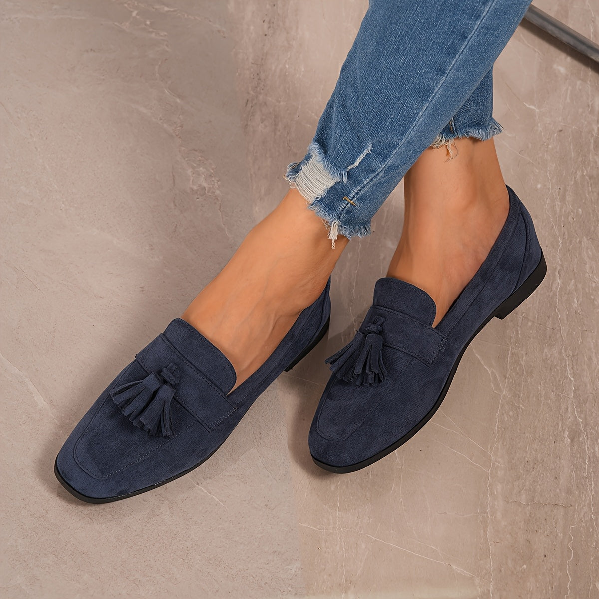 Mocasines de Suela Baja con Borlas para Mujer