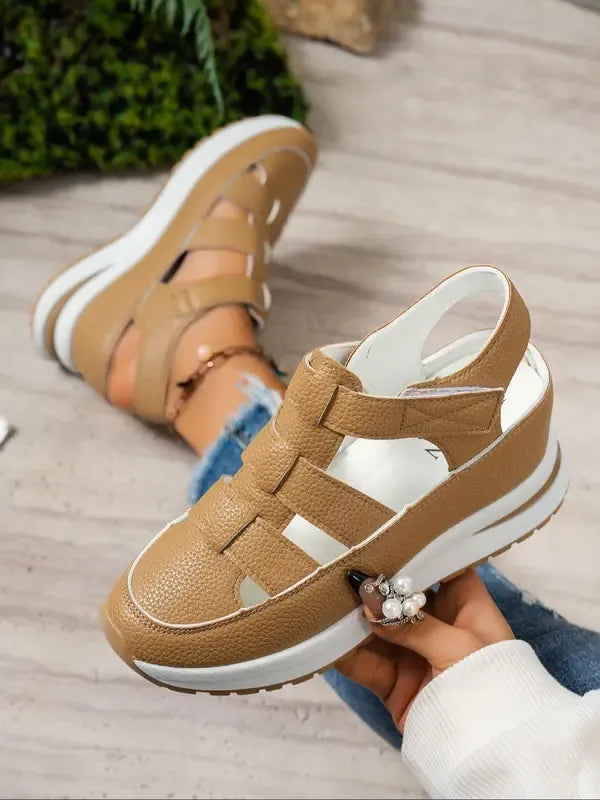 Sandalias de Plataforma con Cierre Velcro para Mujer | Ideal para el Día a Día