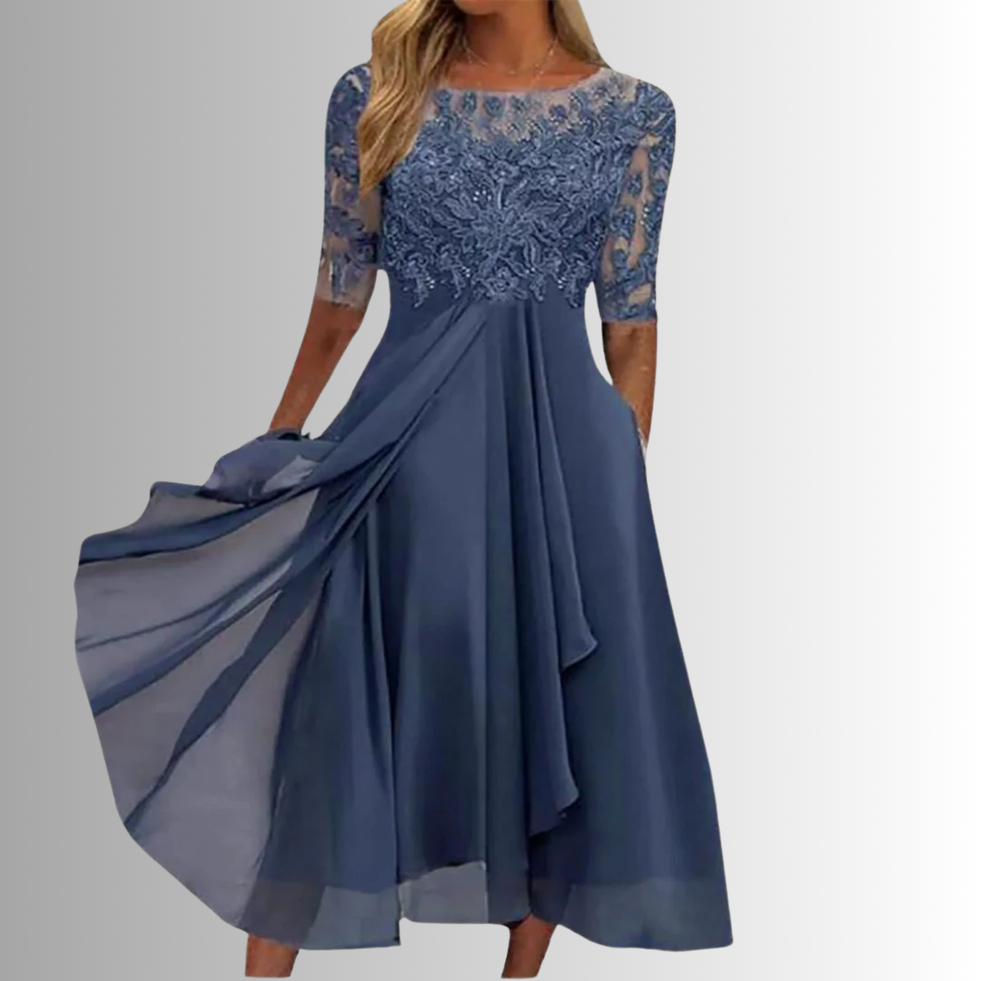 Vestido Largo de Encaje para Mujer
