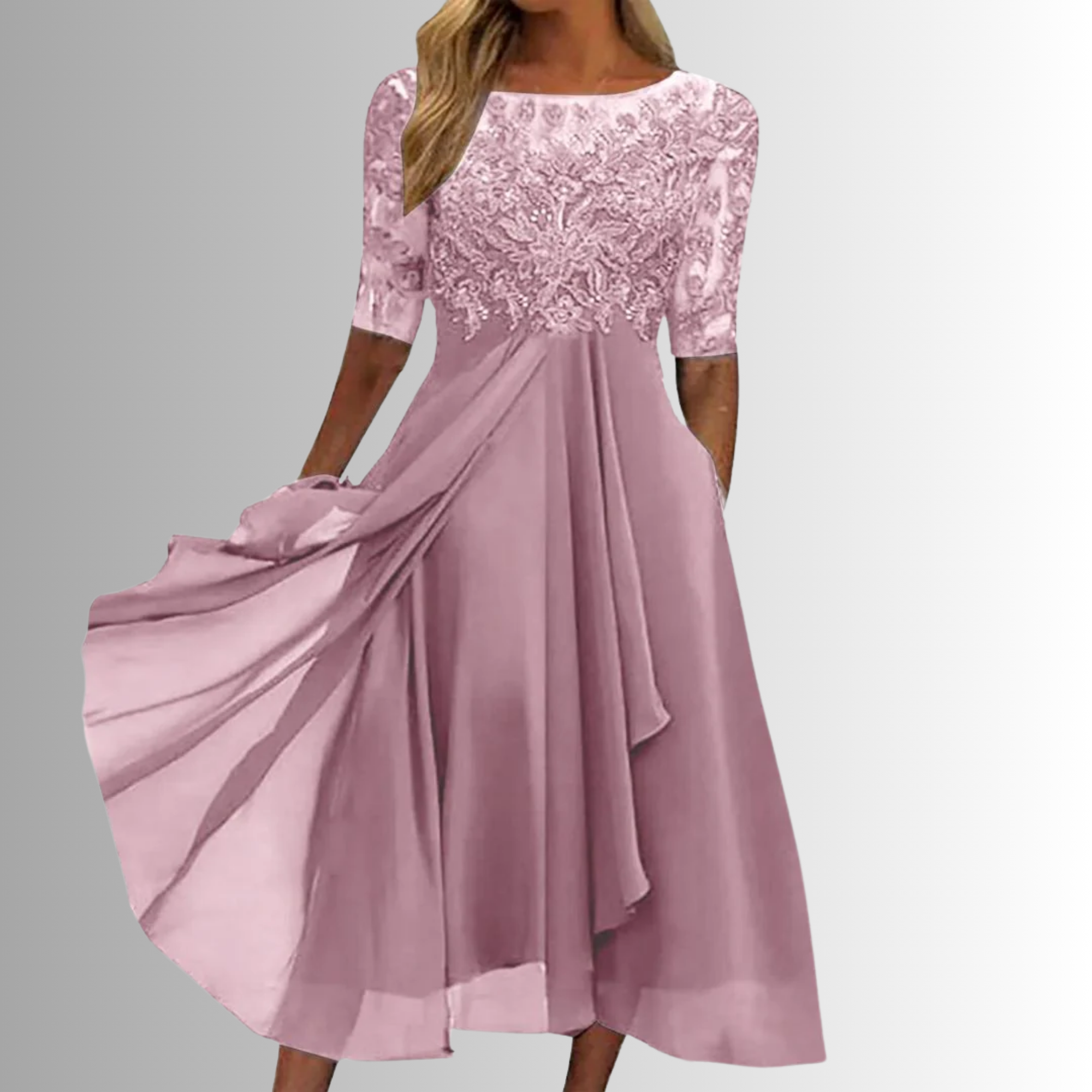 Vestido Largo de Encaje para Mujer