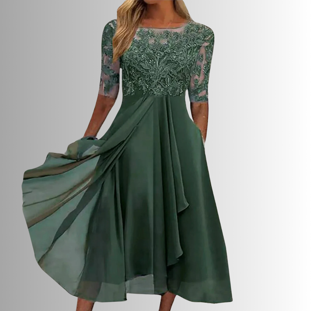 Vestido Largo de Encaje para Mujer