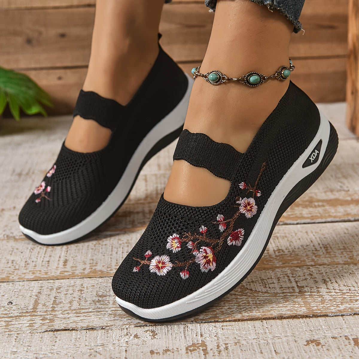 Zapatos sin cordones de malla para mujer