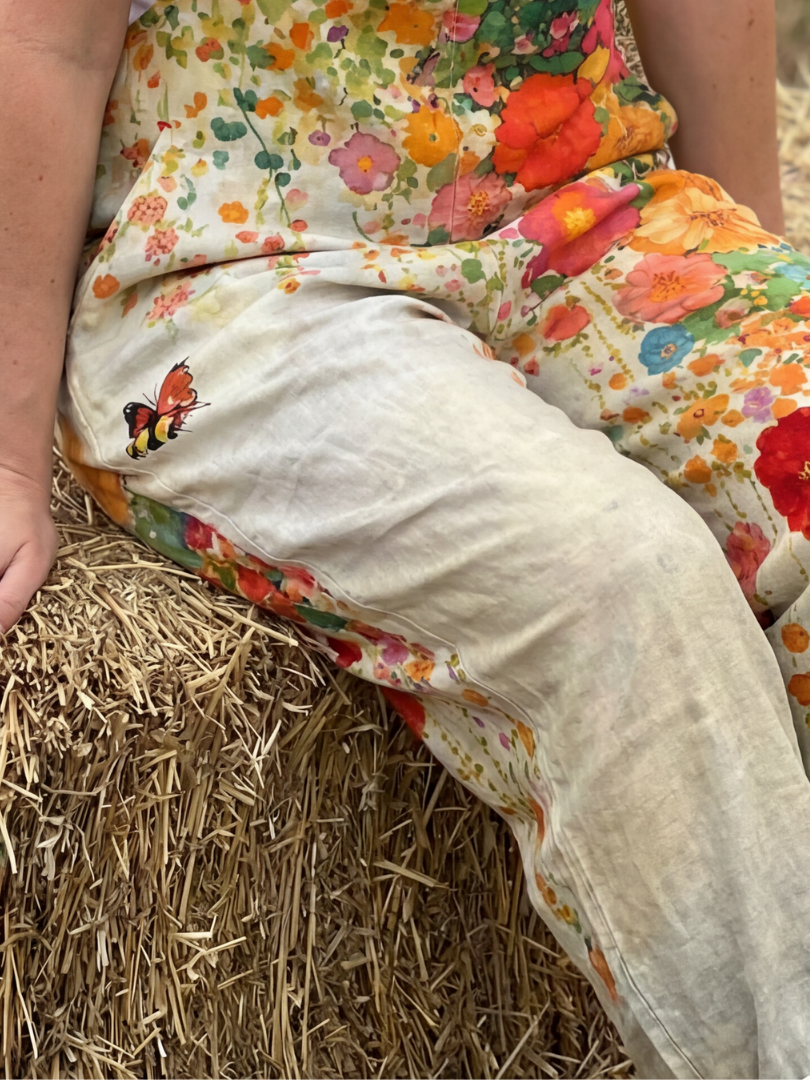 Floral Wide Leg Overalls for Women