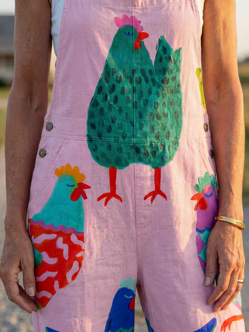 Chicken Print Overalls for Women