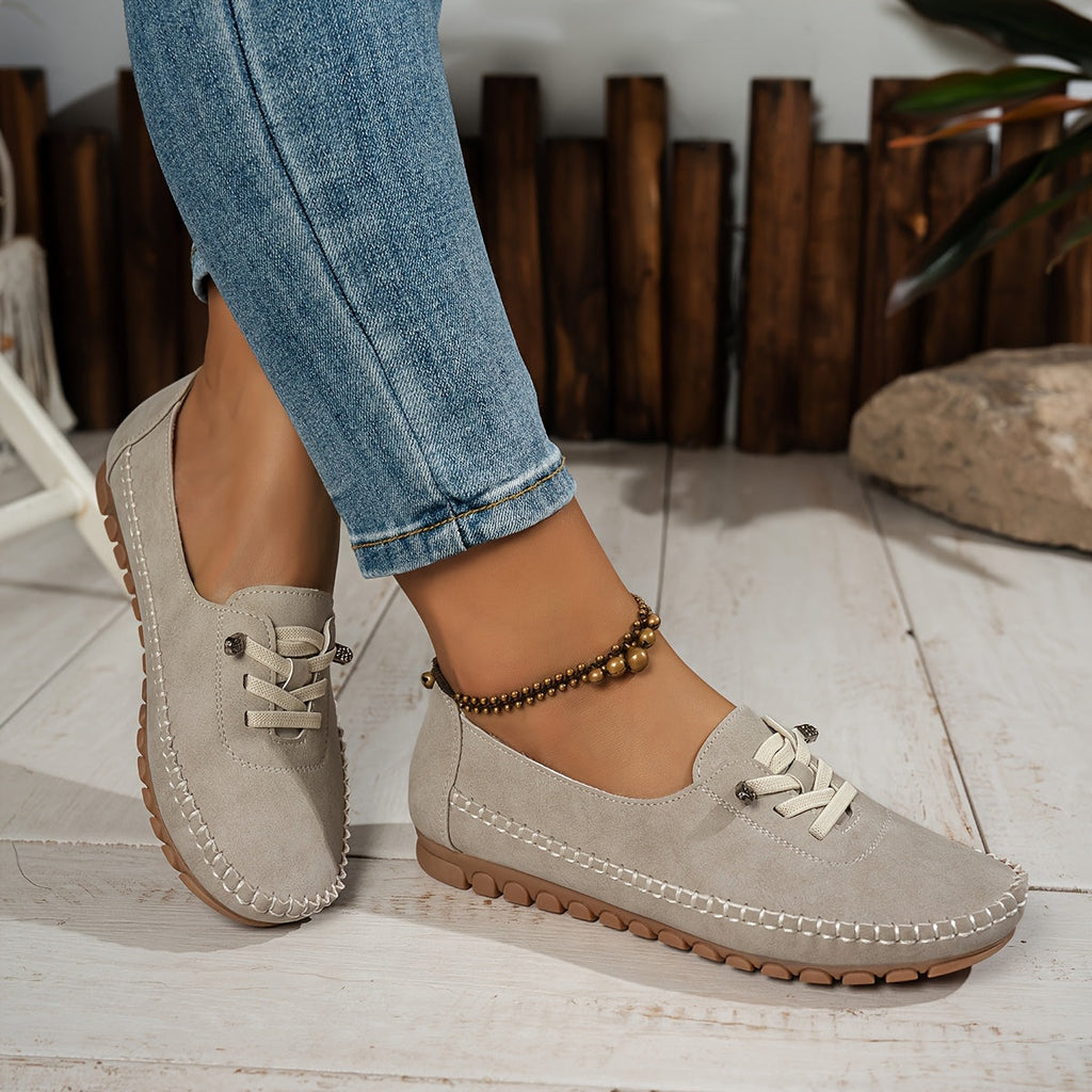 Mocasines de Punta Redonda y Tacón Bajo para Mujer