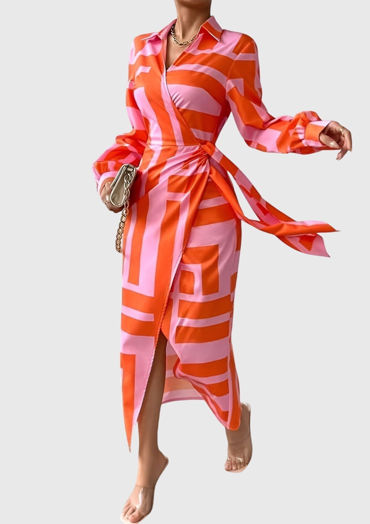 Vestido Largo a Rayas para Mujer