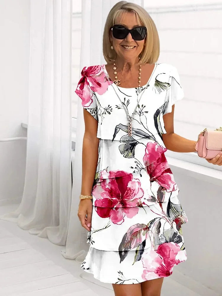 Vestido Plisado con Estampado Floral para Mujer