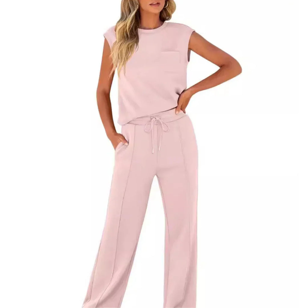 Conjunto Casual de Pantalón y Top Sin Mangas para Mujer