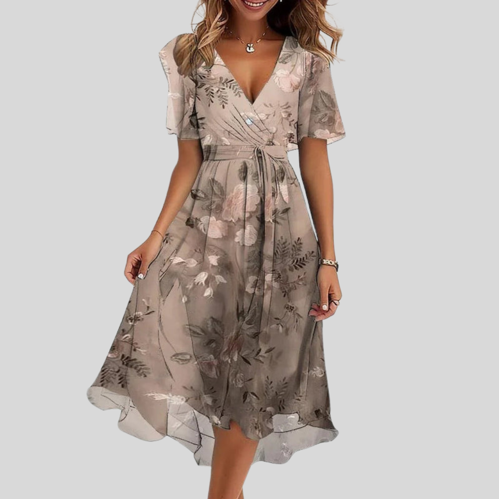 Vestido Midi de Estilo Floral para Mujer