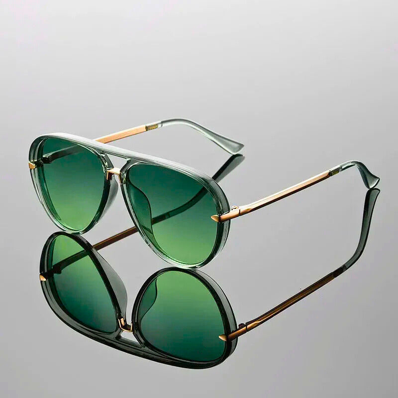 Gafas de Sol Aviador con Diseño de Doble Puente para Mujer