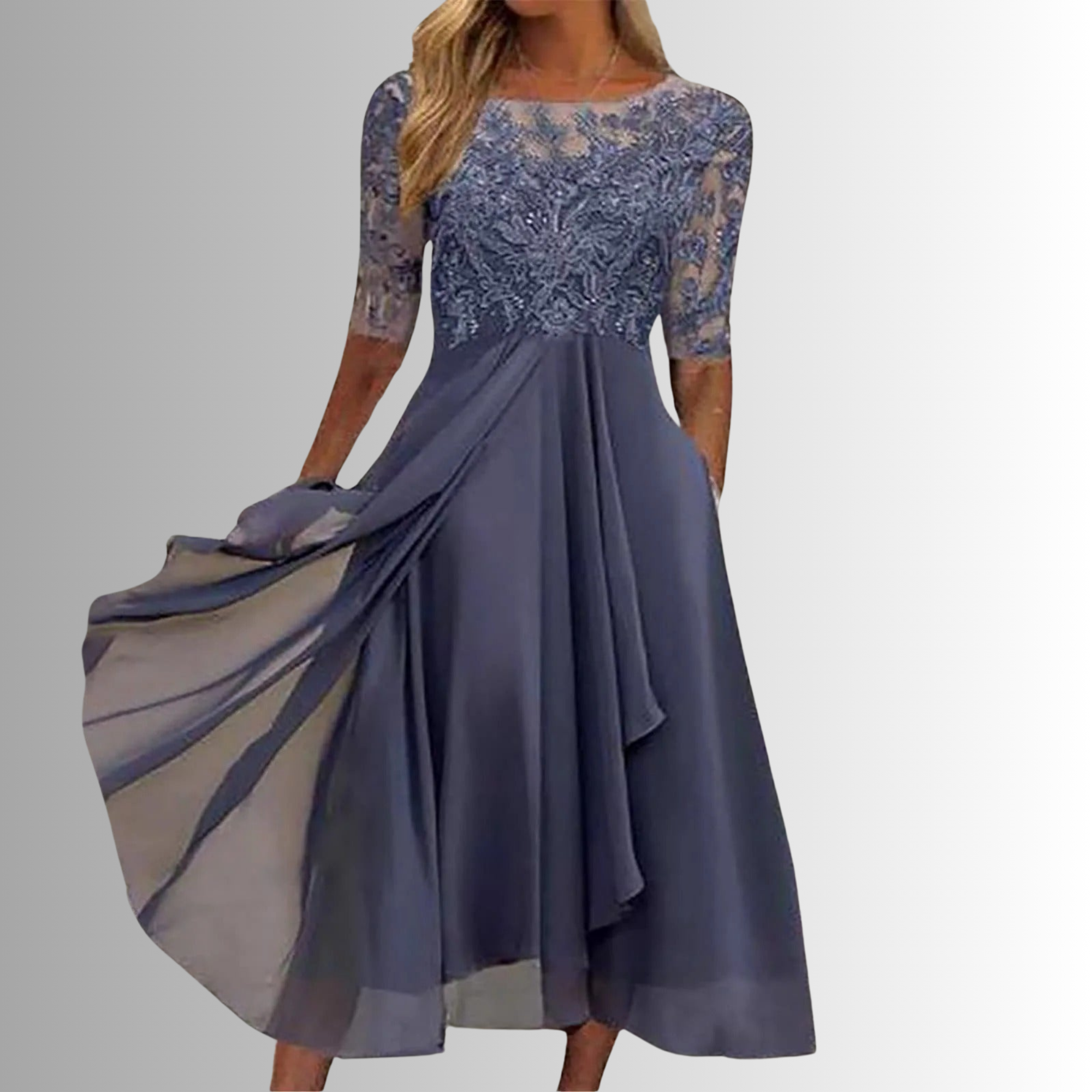 Vestido Largo de Encaje para Mujer