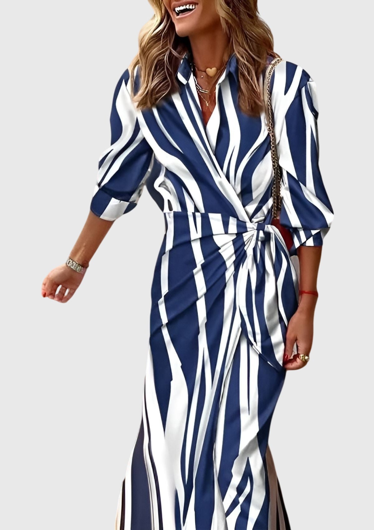 Vestido Largo a Rayas para Mujer