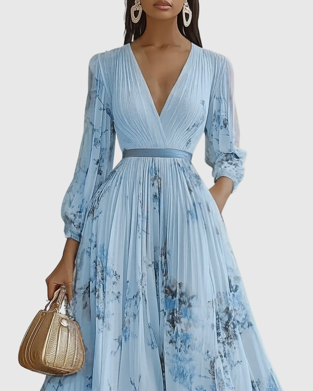 Vestido Maxi Plisado para Mujeres